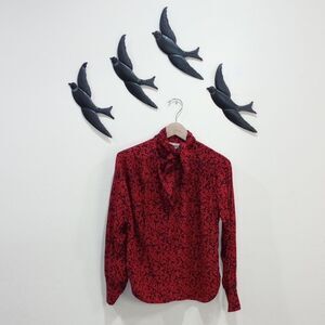 Zadig & Voltaire Tristan Bico Flower Women's Floral Long Sleeve Blouse,  Size XS